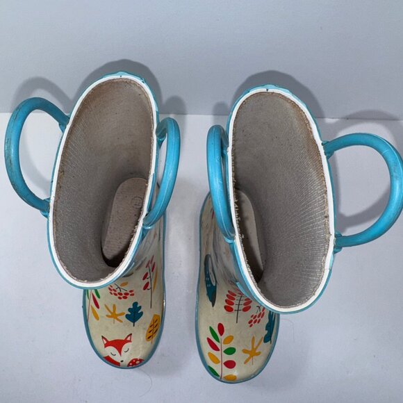 Oaki Toddler Rubber Rainboots Forest Animals Pattern sz 7 - Picture 3 of 9